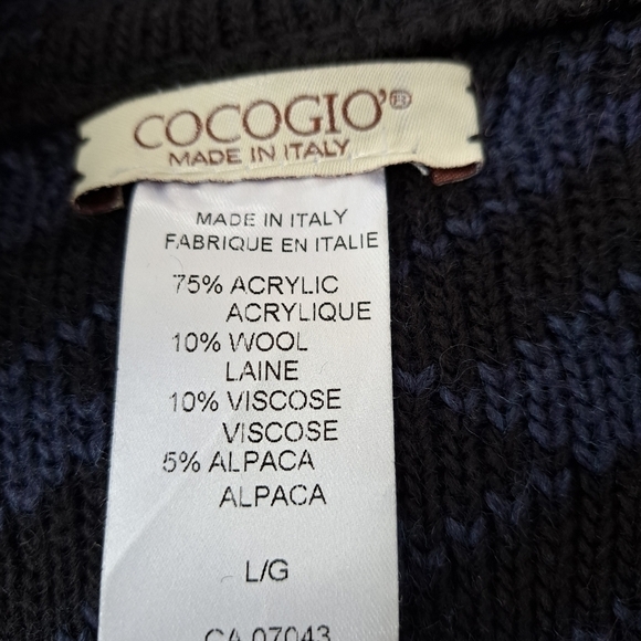 Cocogio long knit cardigan, sweater Alpaga and wool. Made in Italy Size L - Picture 12 of 13